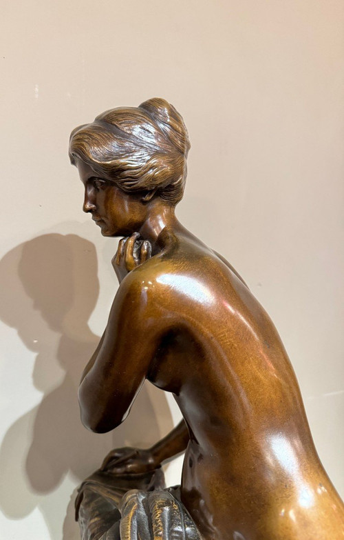 Grand bronze " La Pensée", Henri Gréber , Fin 19e S.