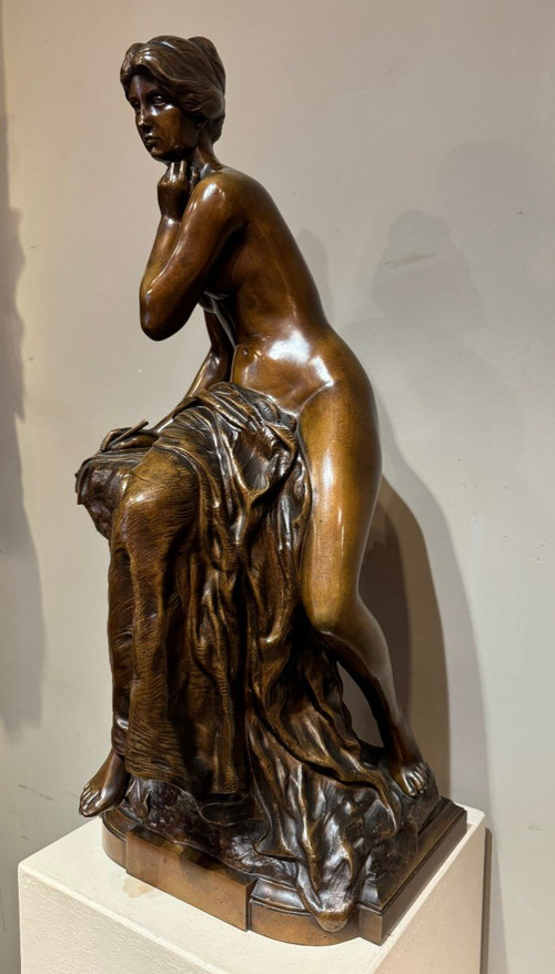 Grand bronze " La Pensée", Henri Gréber , Fin 19e S.