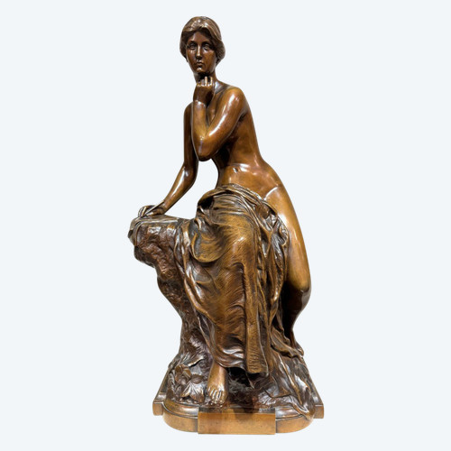 Grand bronze " La Pensée", Henri Gréber , Fin 19e S.