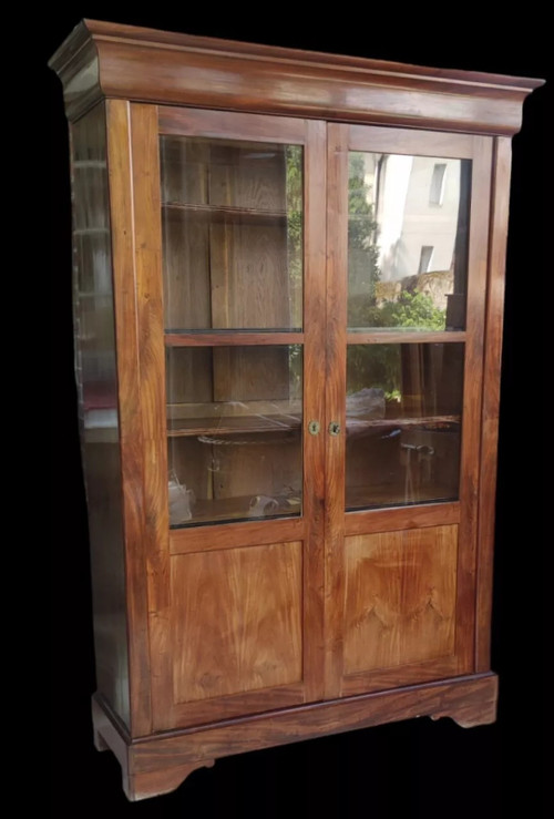 Old Louis Philippe Mahogany Display Cabinet Library