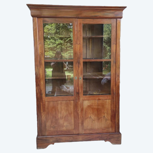 Old Louis Philippe Mahogany Display Cabinet Library