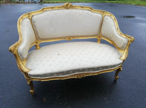 Ancienne Banquette Style Louis XV 19 Ème Siècle