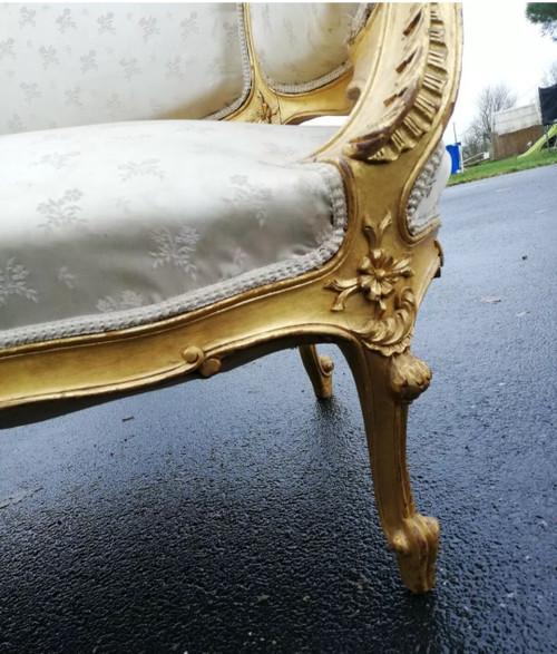 Ancienne Banquette Style Louis XV 19 Ème Siècle