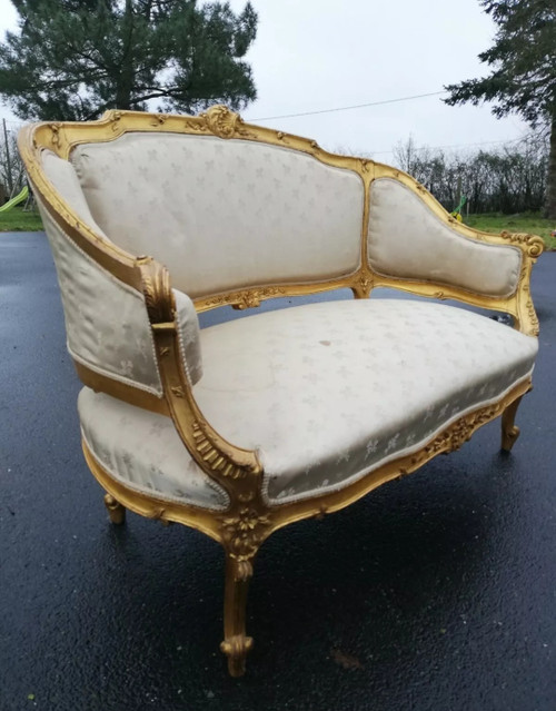 Ancienne Banquette Style Louis XV 19 Ème Siècle