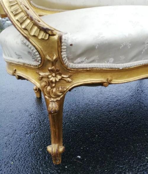 Ancienne Banquette Style Louis XV 19 Ème Siècle