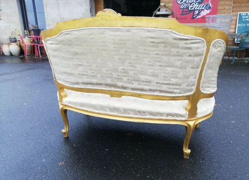 Ancienne Banquette Style Louis XV 19 Ème Siècle