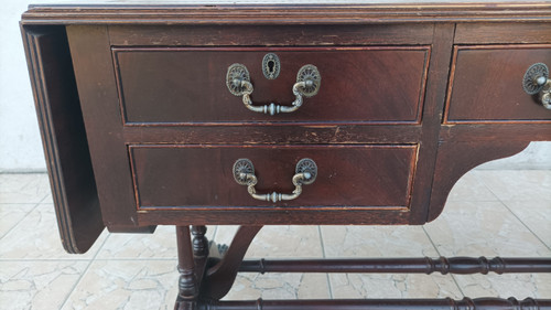 English double-sided mahogany desk