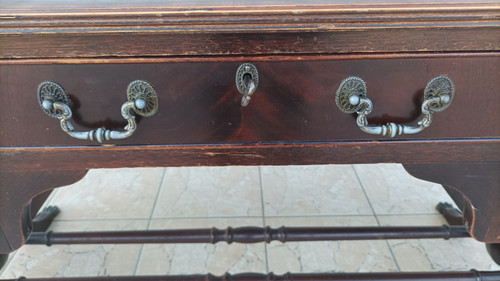 English double-sided mahogany desk