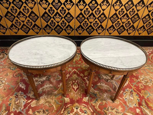 Pair of Louis XVI style bedside tables