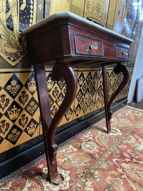 Console époque Napoléon III en acajou 