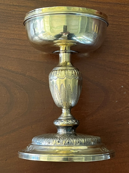 Chalice in vermeil, solid gilded silver, late 18th century