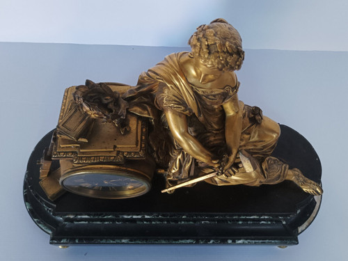 Henri Picard (1840- 1890) Pendule allégorique en bronze Napoleon III