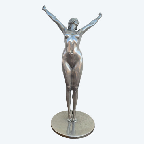 The Awakening, After Dh Chiparus, Silvered Bronze, Art Deco, 20th Century