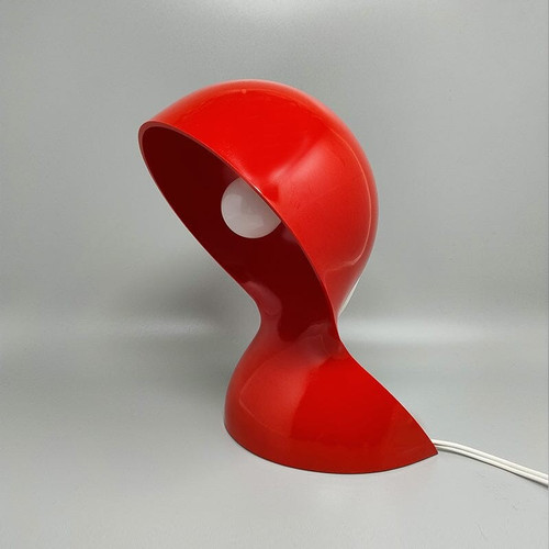 Lampada da tavolo originale Dalù rossa degli anni '60 di Vico Magistretti per Artemide (non una replica)