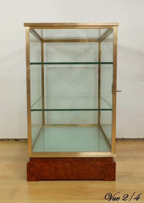 Brass and Elm Display Case - 1950