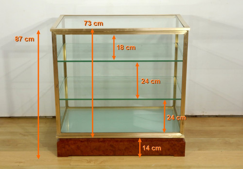 Brass and Elm Display Case - 1950