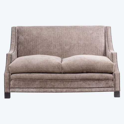 Rechteckiges Sofa aus grauem Samt. 1990er Jahre. LS60311509A