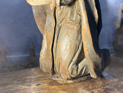  Imposante Statue En Bois D’un Saint Franciscain - XVIIe