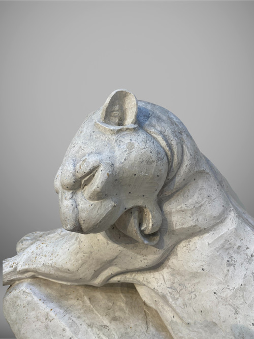 André Vincent Becquerel, Panther, Original Plaster, Art Deco