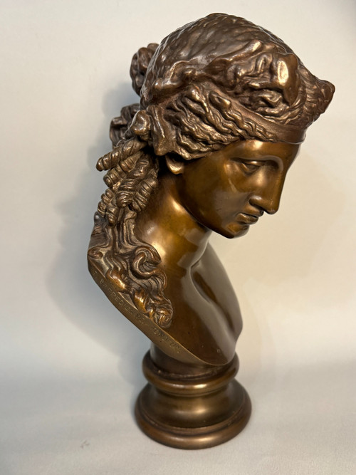 Bronze bust of Ariadne F. Barbedienne (Bacchus, Antinous)