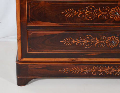 Rosewood and lemonwood chest of drawers, Charles X period