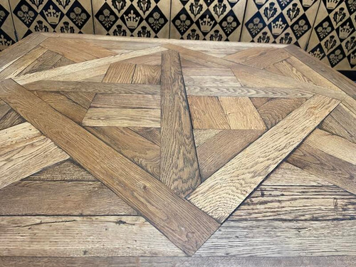 Solid oak parquet coffee table