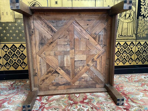 Solid oak parquet coffee table