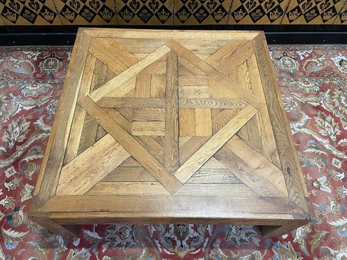 Solid oak parquet coffee table