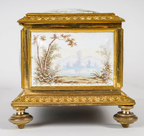 An enamel and gilded bronze box, 19th century