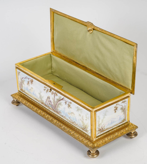 An enamel and gilded bronze box, 19th century