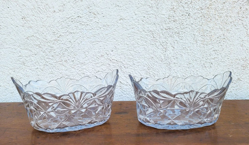 2 Coupes En Cristal Taillé, XIXème Siècle