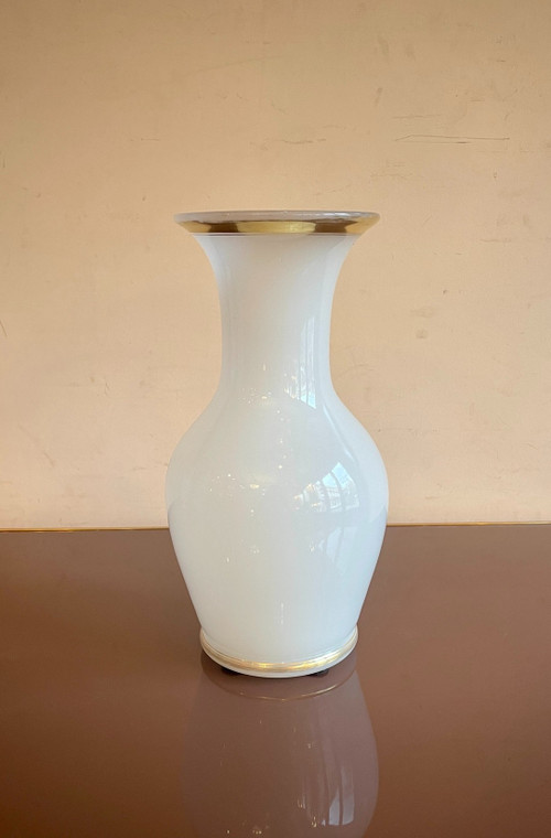 White Opaline Vase, 19th Century