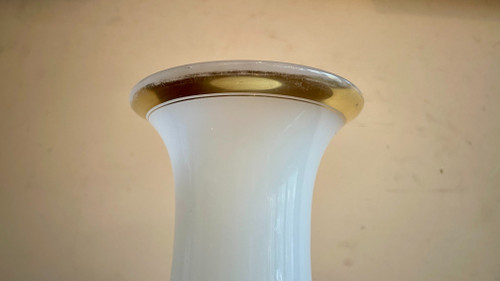 White Opaline Vase, 19th Century