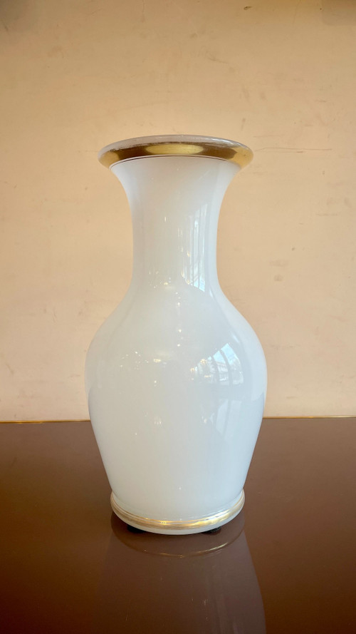 White Opaline Vase, 19th Century