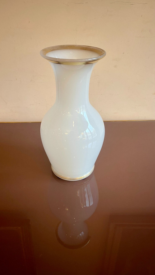 White Opaline Vase, 19th Century