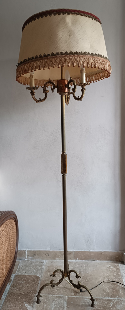 Lampada da terra Napoleone III in bronzo