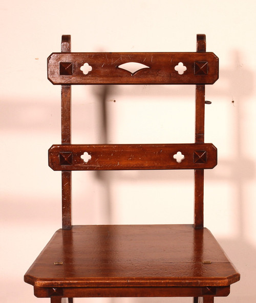 Library Stepladder Transformable Into Chair - 19th Century