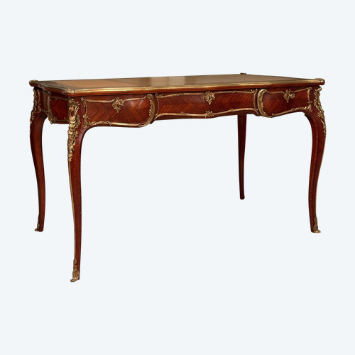 Louis XV Style Marquetry Bureau Plat Work from the Faubourg Circa 1900