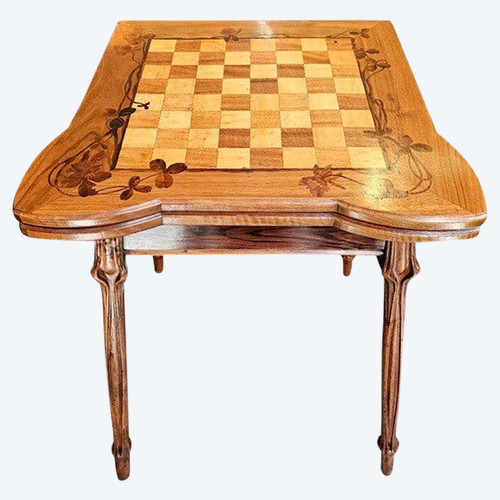 Louis Majorelle Table A Jeux "Aux Trèfles"