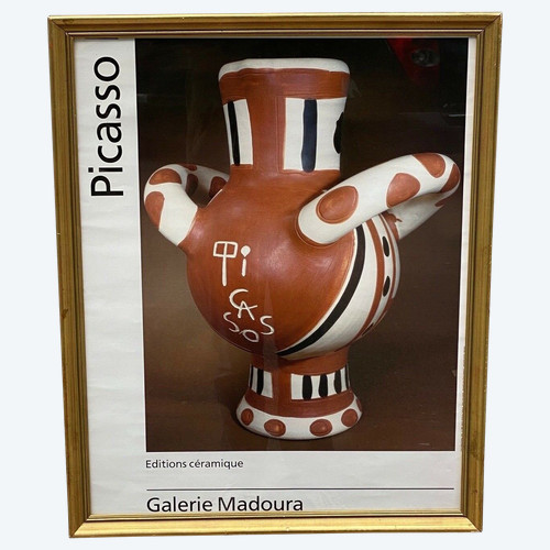 Poster Editions Céramique Galerie Madoura Picasso golden frame