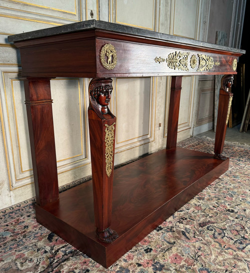 Console from the Napoleon I period, return from Egypt, in mahogany and bronze