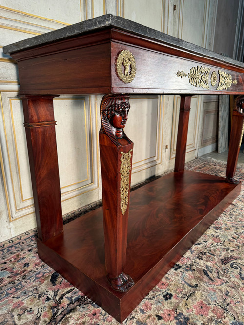 Console from the Napoleon I period, return from Egypt, in mahogany and bronze