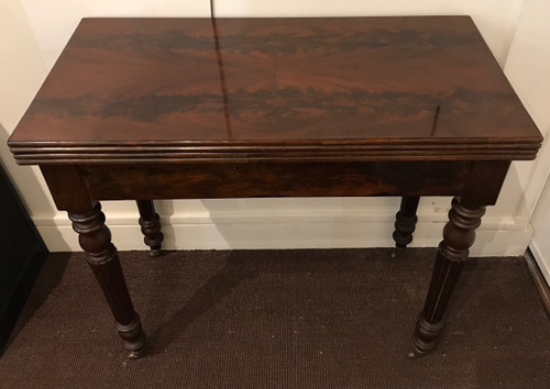 Small 19th century mahogany games table from the Restoration period