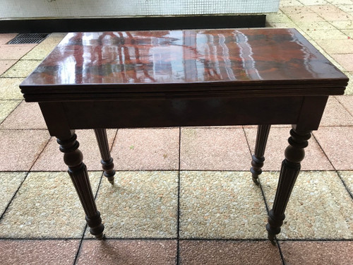 Small 19th century mahogany games table from the Restoration period