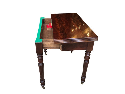 Small 19th century mahogany games table from the Restoration period