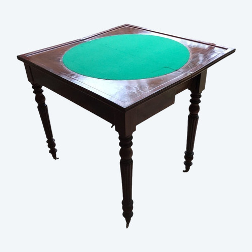 Small 19th century mahogany games table from the Restoration period