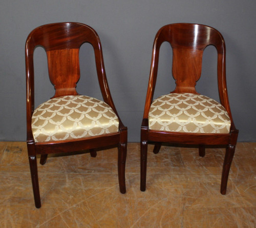 Set of Four 19th Century Mahogany Gondola Chairs