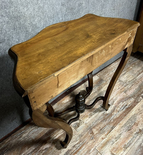 Napoleon III period curved console in mahogany circa 1850