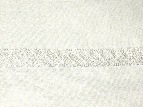 Pair of linen thread sheets with lace border NC initials, perfect condition: 240 x 300 cm