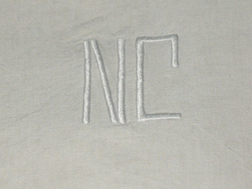 Pair of linen thread sheets with lace border NC initials, perfect condition: 240 x 300 cm